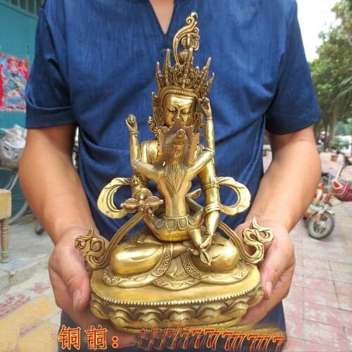 India Tibet Buddhism love God double major Happy Buddha copper Buddha statue home family efficacious safe GOOD LUCK protection