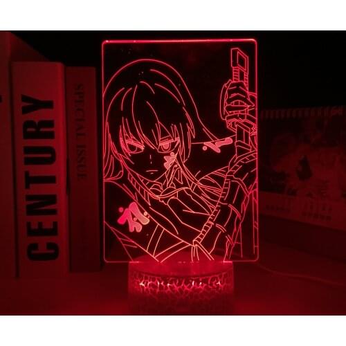 Anime Akame Ga Kill 3D LED Light White Base for Kids Bedroom Decor Night Light Children Birthday Gift Manga Bedside Lamp