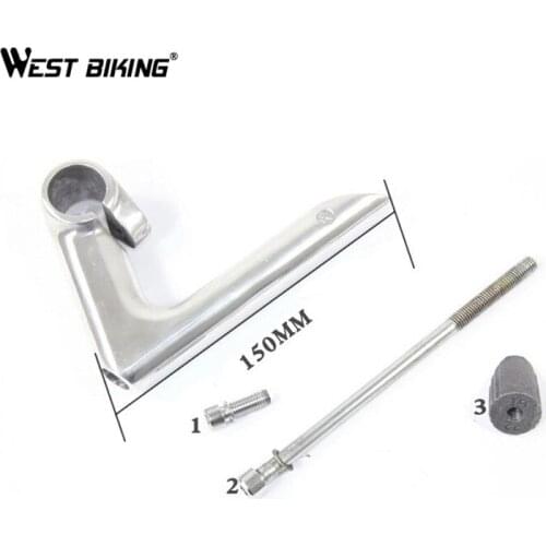 WEST BIKING 7 Words Retro Gooseneck Plating Bicycle Riser Speed Racing Teeth Stem Parts MTB Road City Cycling Bike Riser Stems