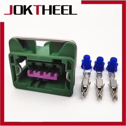 1/5/10/20 set Delphi 3.5mm 3 pin way female green waterproof Nozzle Ignition Coil plug Water Temperature connector 240PC03S5002