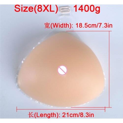 1400g/pcs Portable Hook Type Triangle Breast Form Silicone Boobs Enhancer Mastectomy Artificial Breast Augmentation GG Cup