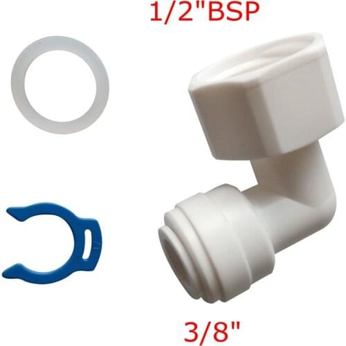 3/8" OD Tube 1/2" BSP Female Elbow Quick Connector RO Water Purifier Reverse Osmosis Aquarium System Connector Fitting ROFE-4-3