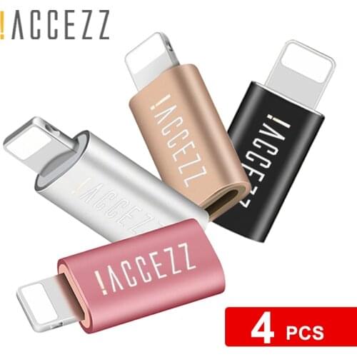 !ACCEZZ 4PC Mini OTG Adapter Micro USB To 8 Pin For Apple Charge For iphone X XS MAX XR 8 7 6S Plus Sync Data Charging Converter