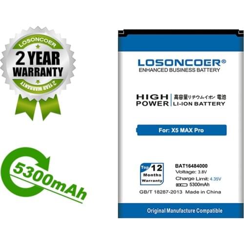 LOSONCOER Battery 5000mAh BAT16484000 Battery For DOOGEE X5 MAX Pro Battery X5 MAX