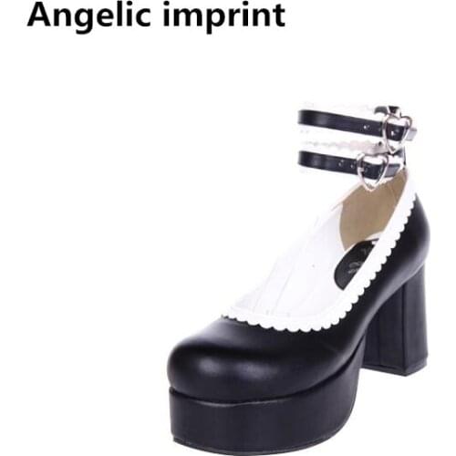 Angelic imprint woman mori girl lolita cosplay shoes lady high heels pumps women princess dress single platform shoes customize