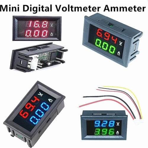 1PC New Mini Digital Voltmeter Ammeter DC 100V 10A Panel Amp Volt Voltage Current Meter Tester Detector Dual LED Display Use