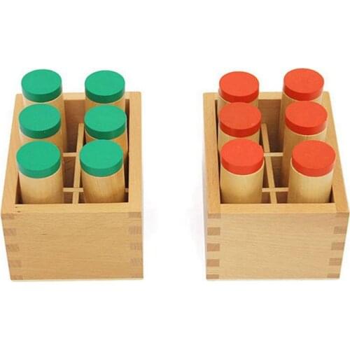 Wooden Montessori Sensorial Auditory Material Container Holder Sound Cylinder