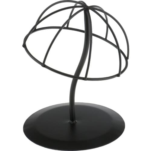 Black Wig Hair Iron Display Stand Mannequin Head Hat Hair Holder for Shop Wig Stand Hat Display Wig Head Holders