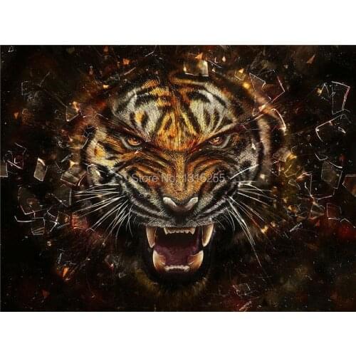 Home Art Wall Decor Tiger Animal Oil Painting Picture Printed On Canvas Home Decoration(Free shipping)
