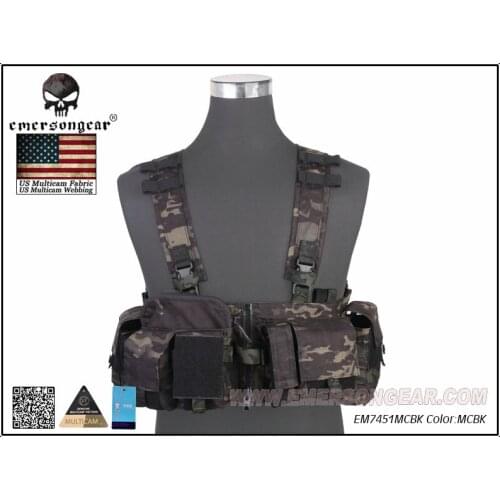 EMERSON UW Gen V Split Front Chest Rig Airsoft Military Combat Vest Multicam Black EM7451
