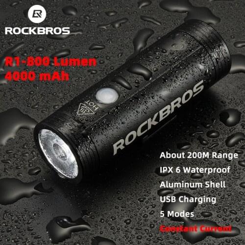 ROCKBROS Bicycle Light Bicycle USB Rechargeable Light MTB Bike Light Power Bank Flashlight Waterproof Bicycle Headlight