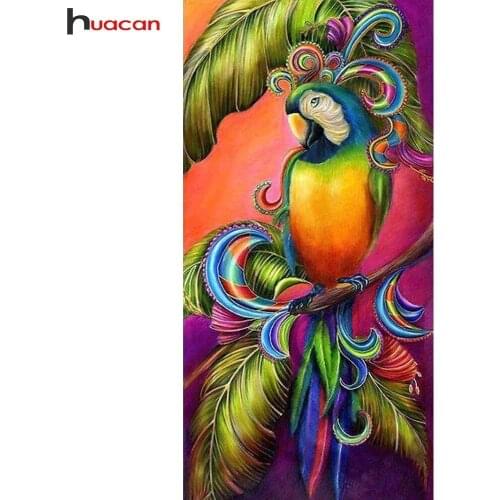 HUACAN 5D DIY Diamond Painting Parrot Cross Stitch Mosaic Diamond Embroidery Animals Picture Of Rhinestone Full Drill Square