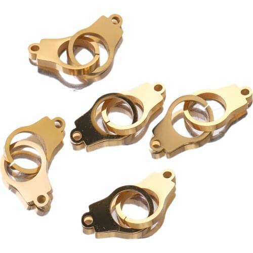 5pcs Lot Stainless Steel Gold Handcuffs Charm Connector for Bracelet Necklace Anklet Pendants Diy Jewelry Making Supplies Craft