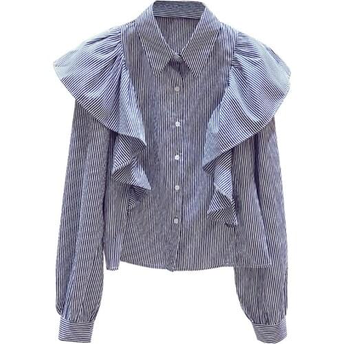 MIUXIMAO Women's Blue Shirts