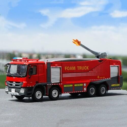 1/50 alloy die-casting engineering vehicle model benz main battle fire truck adult collection holiday gift family display