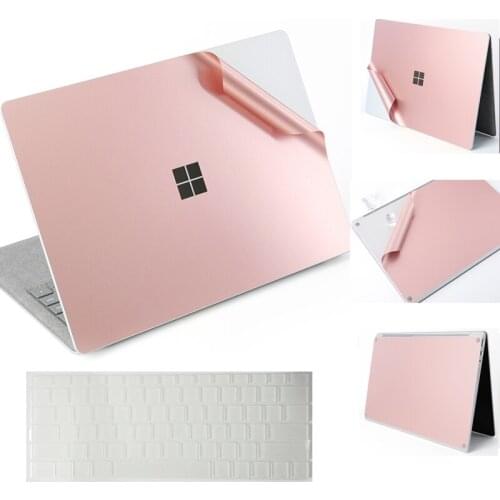 For Microsoft Surface Laptop Decals Rose Gold Premium Removable Anti-scratch Sticker with Waterproof Clear Keyboard Skin Cover