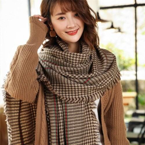 New arrival 100%wool thick knited women fashion plover case grain scarfs shawl pashmina 80x200cm small tassel camel 4color
