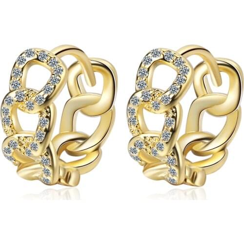 New 925 Sterling Silver Earrings Zircon 18k Interwoven Earrings For WomenS Wedding Charm Jewelry Gift