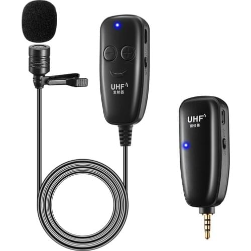 UHF Lavalier Lapel Wireless Microphone Recording Vlog Youtube Live Interview for iPhone iPad PC Android DSLR microphone