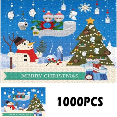 Christmas 1000 Pcs Jigsaw Puzzle, Beautiful Snow Scene Festive Home Entertainment Toys Xmas Party Small Gifts 2020 New Arrivals