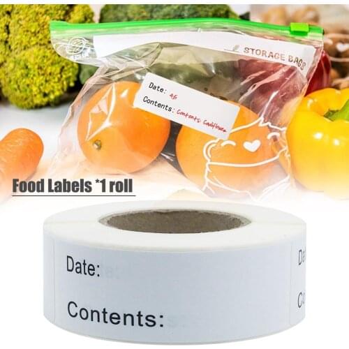 Self-Adhesive Removable Freezer Food Labels Easy Clean Leaves No Residu Cooler Food Storage Freezer Sticker Plastic Paper Perfec