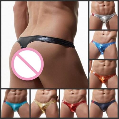 Sexy men low waist shining T-back man underwear expert