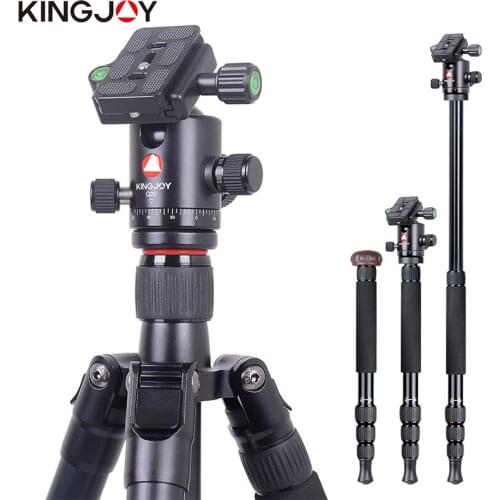 KINGJOY Official K2008+Q20 Tripod Camera Profesional Aluminum Tripe Stand For All Models Digital SLR DSLR Holder Stativ Mobile