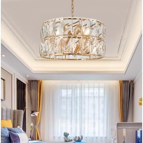 Light luxury crystal round luxury atmosphere dining room restaurant art chandelier post modern minimalist living room villa lamp