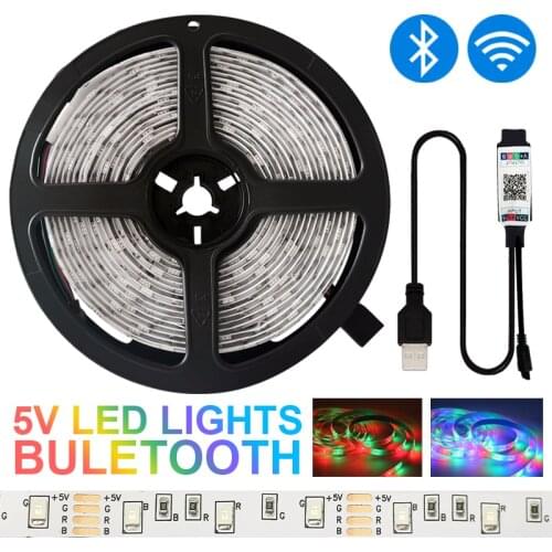 LED Strip Lights 5V 3 Key TV Background Luces led Decor LED SMD2835 RGB Flexible Tape Diode Bluetooth DC Remote Control Lighting