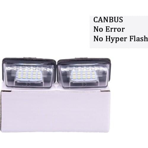2pcs LED License Plate Light Bulb No Error Canbus Fit For For Peugeot Citroen 206 207 306 307 406 407 Z3U2 C3 C5