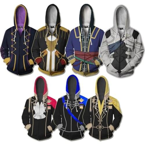 Hot Game Fire Emblem Hoodie Anime Cospaly Costume 3D Printed Sweatshirt Robin Corrin Zip Up Hoodies Three Houses Sweatshirts