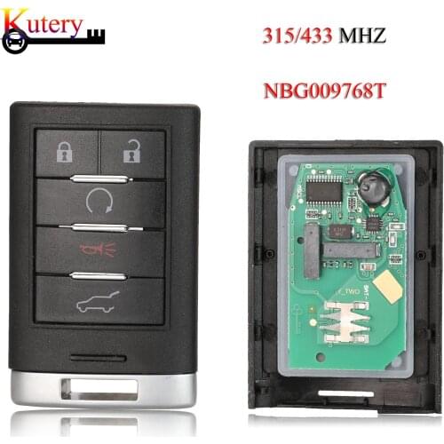 Kutery Remote Smart Car Key For Cadillac SRX CTS XTS DTS 2010-2014 5 Buttons 315Mhz/433Mhz NBG009768T Keyless-Go