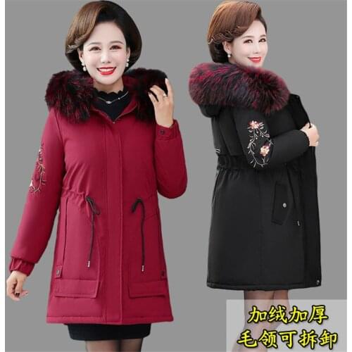 New winter women jacket medium-long thicken plus size 5XL outwear hooded wadded coat slim parka cotton-padded jacket overcoat