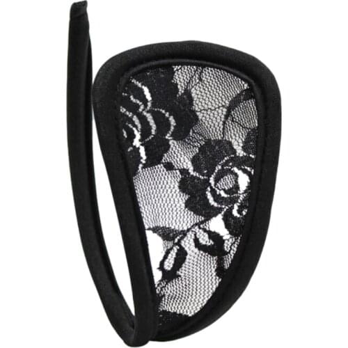 Womens Floral Lace C String Underwear Invisible Sexy Lingerie Solid Hollow Thong