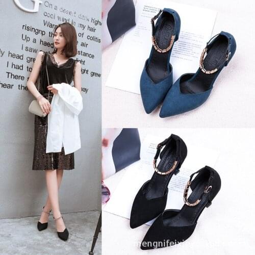 Womens Shoes,High-Heeled Women, Slim-Heeled, Button-Down Single Shoes, Mid-Heeled Autumn Sandals