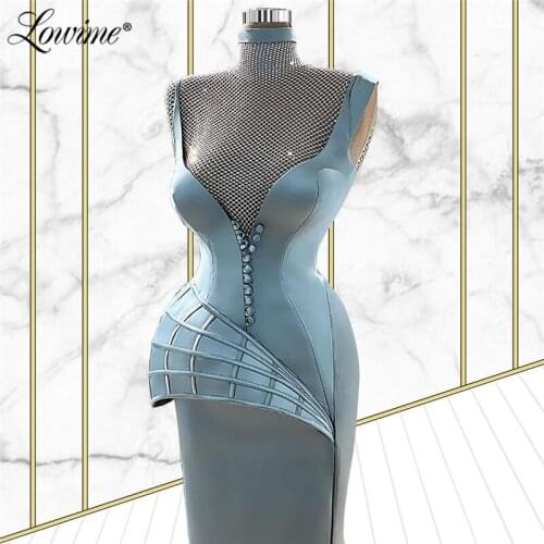 Lowime Elegant Satin Formal Long Evening Dresses 2021 New Arrival Mermaid Prom Dress Vestidos De Festa Arabic Aibye Party Gowns