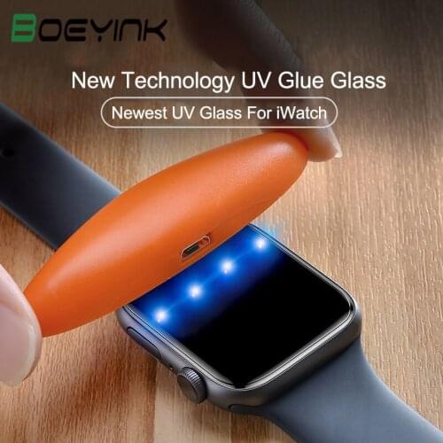 9D UV Glass Nano Liquid For Apple Watch 38mm 42mm 40mm 44mm Screen Protector For i Watch 4 3 2 1 Series full Glue Tempered Glass