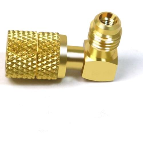 New 1pc Aluminum R410a Male 1/4'' SAE to Female 5/16'' Refrigeration Adapter Connector for R410A Gauges Hose