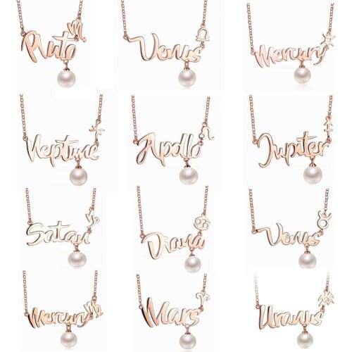 12 Constellation Zodiac Birthday Jewelry Pendant Necklace Zodiac Sign Necklace Jewelry For Women Gift