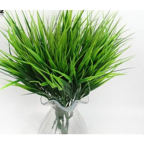 2pcs/Lot Simulation plant green planting with 7 fork plastic spring grass 184122