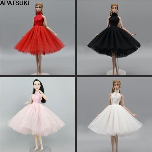 4pcs/lot Fashion Ballet Dress For Barbie Doll Outfits 1/6 Doll Accessories High Neck Dancing Clothes 4-layer Skirt Gown Kids Toy