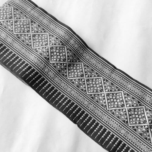 5yard hmong embroidery jacquard woven webbing lace trim 10cm dress collar ribbon tape ethnic tribal nepal thai india boho DIY