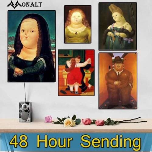 Abstract Home Decor Canvas Painting wall art Lovely Mona Lisa poster and Prints Post-modern Retro Famous painting reproduction