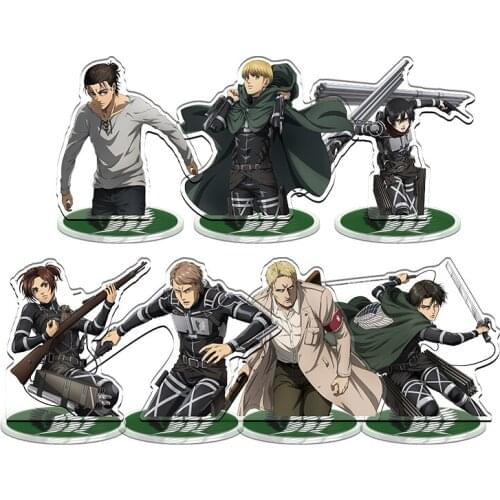 Anime Attack on Titan Mikasa Ackerm Eren Jager Ymir Sasha Blaus Acrylic Stand Figure Model Plate Display Tabletop Decor Cosplay