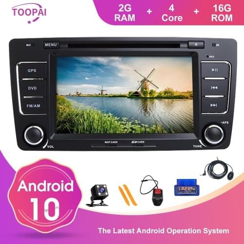 TOOPAI Android 10 For Skoda Octavia Yeti 2009 2010 2011 2012 2013 Auto Radio GPS Navigation Car Multimedia Player DVD CD SWC