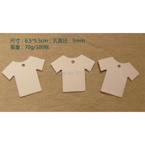 Free shipping blank t-shirt shape white paper hang tag 6.5x5.5cm/DIY price tag/gift packing label/clothing tag 500 pcs a lot
