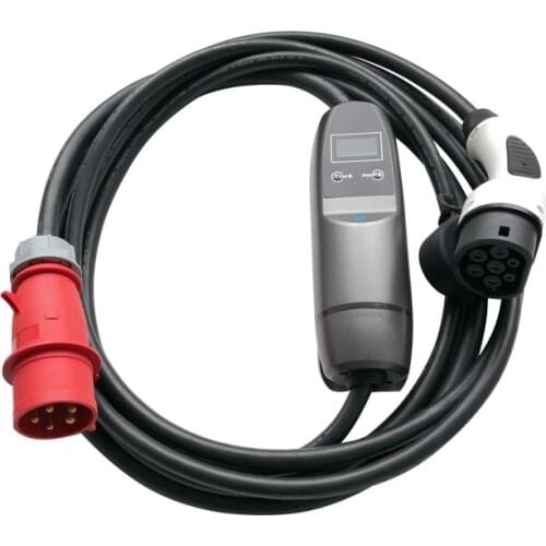 Khons fast ev charger 32A 3 phase 22kW 400v Smart EV Charging Station with Timer & OLED Type 2 adjustable from 6A to 32A