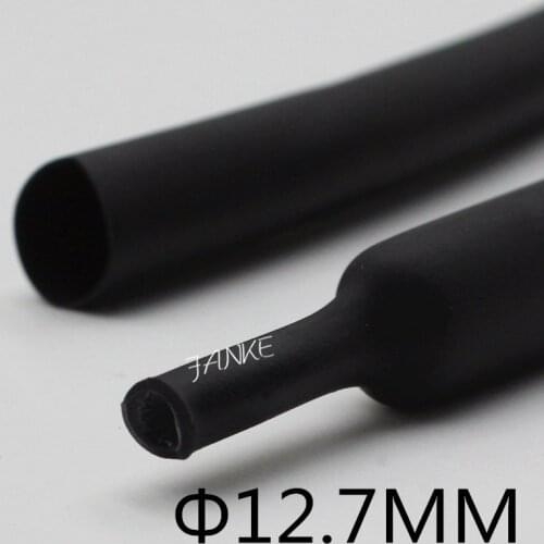 1Meter/lot)12.7MM Inner Diameter Black Double Wall Heat Shrink Tube Shrinkage Ratio 3:1 Containing Glue Waterproof Cable Sleeve