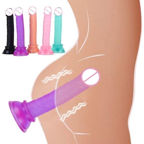 Erotic Soft Silicone Big Dildo Realistic Artificial Penis With Anal Plug Strong Suction Cup Dildo Masturbator Sex Toys For Woman