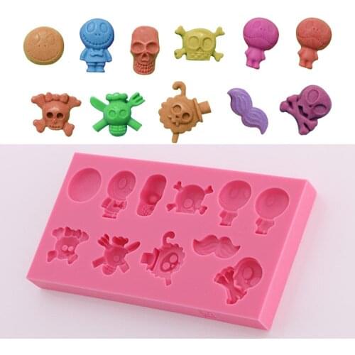 Halloween Skull Cake Dessert Sugarcraft Silicone Mold Chocolate Mould Fondant Cake Decorating Tools
